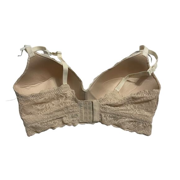 Aerie Womens Bra Size 36DD Real Happy Wireless Lightly Lined Lace Bralette Beige - Picture 3 of 10